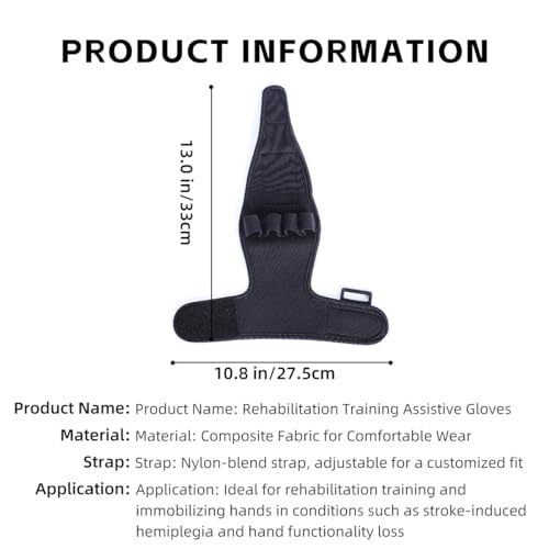 Hand Wrist Brace Finger Splint Anti-Spasticity Rehabilitation Gloves - Hand Position Fixation for Stroke Hemiplegia Patients & Athletes - Finger Grip Strength Training Device (1 Pack) 1