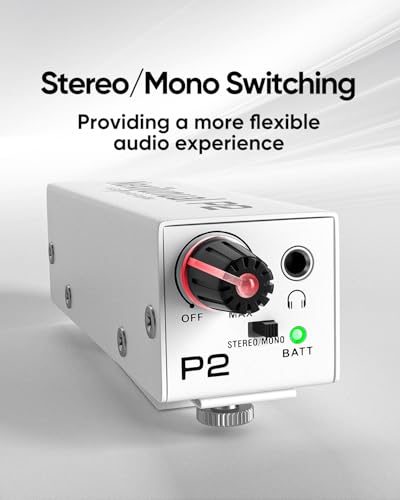 P2 Portable In-Ear Monitor Amplifier Personal Headphone Amp White DIP Switch