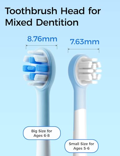 SEAGO Kids Electric Toothbrush, Ages 5-8, 2 Soft Brush Heads, Rechargeable Blue
