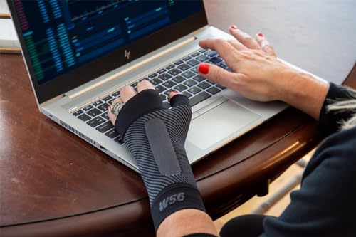 OS1st WS6 Performance Wrist Sleeve (Single Sleeve) for Carpal Tunnel, Wrist Pain, Wrist Strain and Arthritis Medium (Pack of 1) Black
