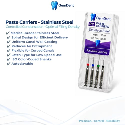 Paste Carriers (Lentulo) Endo, 25 mm Sizes #25–40 Assorted, Pack of 4