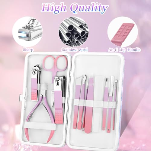Aceoce Professional Manicure Pedicure Set Nail Clippers Kit Gifts for Women