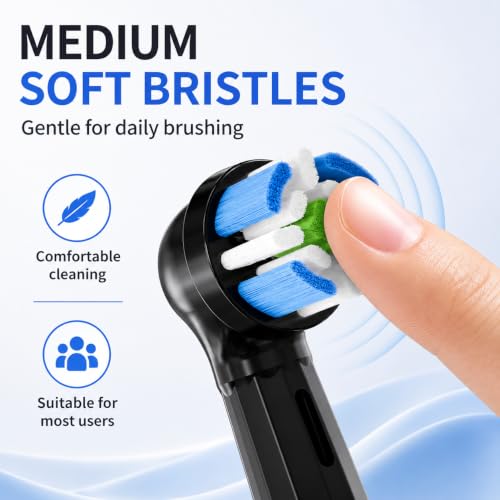 Replacement Brush Heads Compatible with Oral iO,Black 8 Pack Black