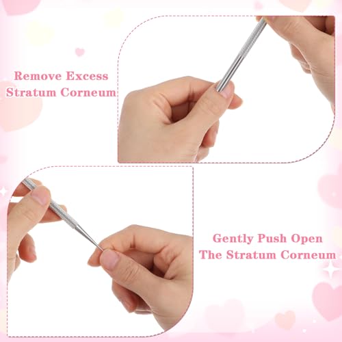 4 Pcs Metal Cuticle Pusher and Scraper,Cuticle Remover Tool,Metal Nail Cuticles Pusher Nails Polish Remover Tool for Professional Manicure Pedicure