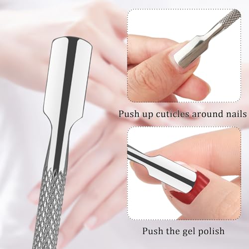 Professional Cuticle Remover Tool, Metal Cuticle Pusher and Scraper, Dual-Sided Cuticle Remover for Manicure and Pedicure
