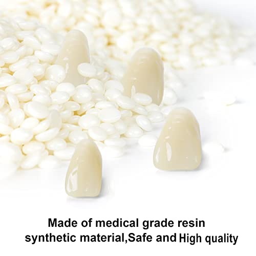 JMU 112 Pcs Dental Acrylic Resin Denture Teeth Shade A1 T8-4 Sets, False Teeth for Replacement, Halloween, DIY (28 Pcs/Set) T8, 4 Set