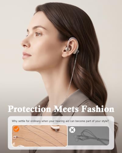 Elegant Stainless Steel Hearing Aid Lanyard for Women - Fine Anti-Lost Neck Chain Holder with Double Loops - Stylish Jewelry Retainer Cord & Secure Safety Accessory for Sound Amplifiers (Women's Fine Chain) Women's Fine Chain