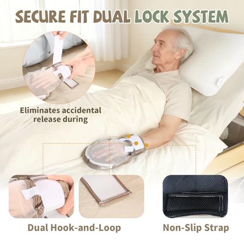 Dementia Restraint Gloves-2Pcs,Bed Restraints Control Mitts,Safety Hand Gloves for Elderly/Dementia Patients,Anti Scratch Gloves to Prevent Scratching Harm