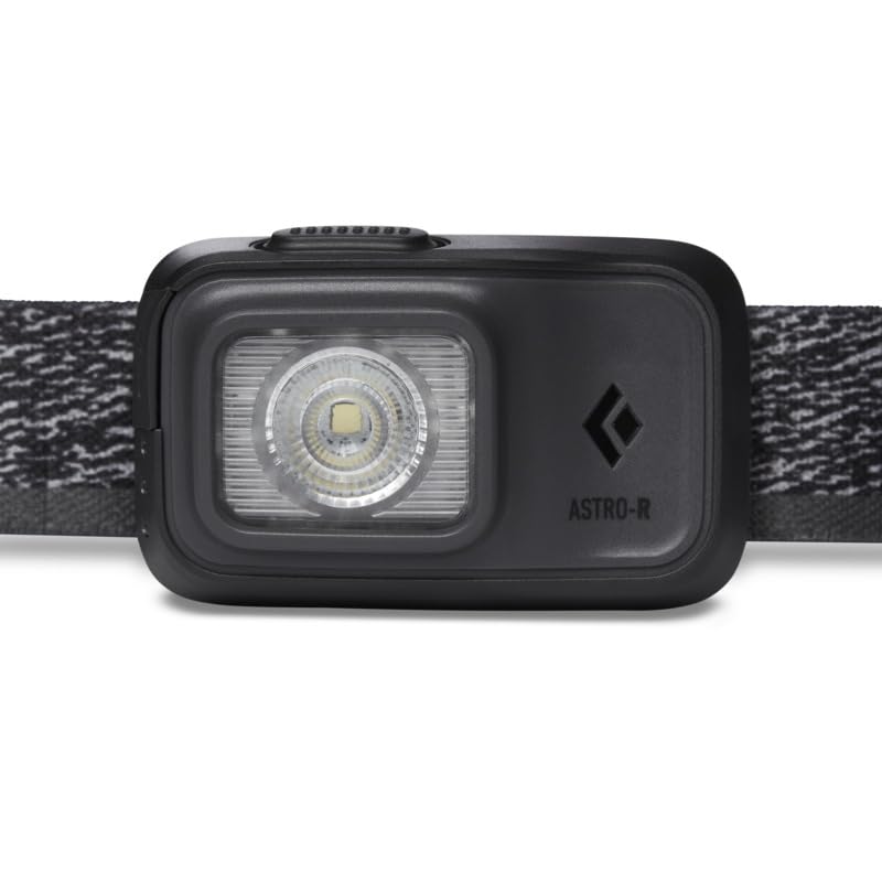 BLACK DIAMOND Astro 300-R Rechargeable LED Headlamp, Dimmable IPX4 Rainproof Headlamp for Camping, Hiking, Running, Work, Travel, Graphite