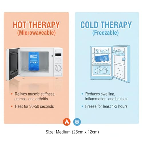 Reusable Gel Ice Pack for Injuries - Hot & Cold Therapy Pack for Muscle Pain Relief, Swelling Reduction, Post Surgery Recovery | Flexible Design Fits Shoulder, Knee, Back