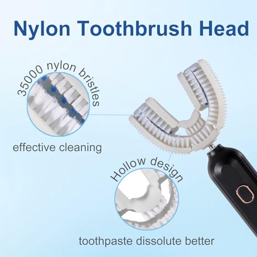 Electric Ultrasonic U-Shaped Toothbrush for Adults 360 Degree Deep Clean