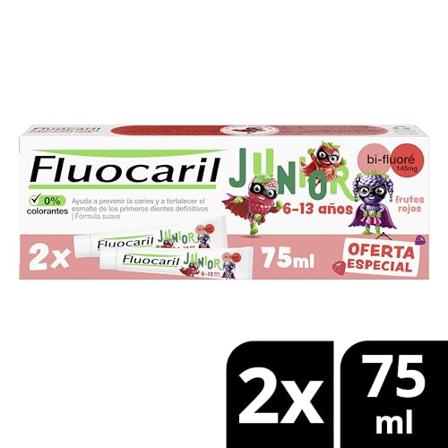 Fluocaril - Pasta de Dientes Junior 6-12 Años Frutos Rojos 2x75ml