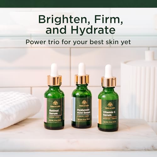 Tree of Life Face Serum Skin Care, Facial Serum for Women and Men, Set of 3 1. Glow & Renew