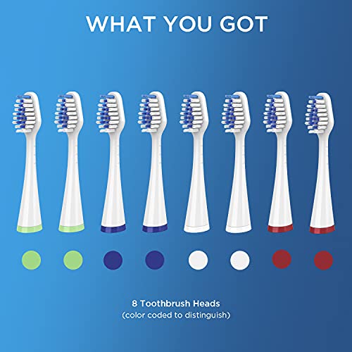Replacement Toothbrush Heads for Waterpik Complete Care 5.0/9.0 (CC-01/WP-861), STRB-8WW, (8-Pack, White) 8-pack, White