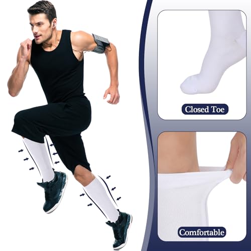 Tarpop 4 Pairs Men Zipper Compression Socks 20-30mmhg Small Classic Color