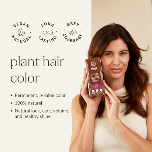 khadi MEDIUM BROWN Natural Hair Color - Hair dye for lively, warm cinnamon brown to strong, deep medium brown - 100% plant-based - 3.5 oz 3.5 Ounce (Pack of 1)