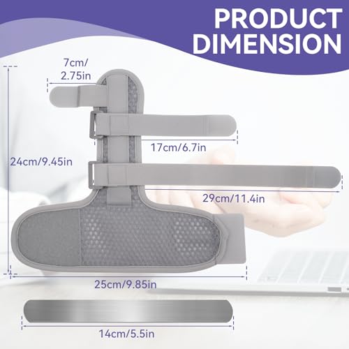 Single Trigger Finger Splint, Aluminum Finger Brace Joint Stabilizer, Adjustable Hand Brace and Wrist Brace Support for Middle, Index, Pinky or Ring Finger Support(Ultra-Slim) Single