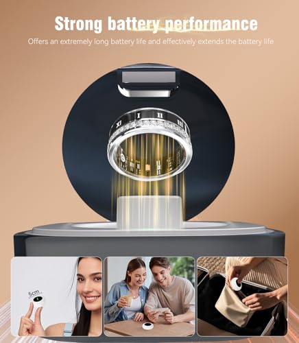 Diamond Smart Ring and Wireless Charging Case 【Industry Rank 1-1 Measurement Error】 Smart Ring for Women for man - Advanced Health Tracker for Wellness and Activity Tracking, Sliver 12#