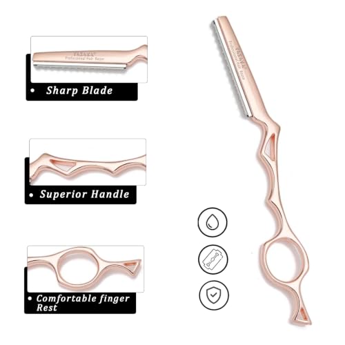 YASAKA Hair Razors For Cutting Hair with 10 Replacement Blades -Rose Gold rose gold