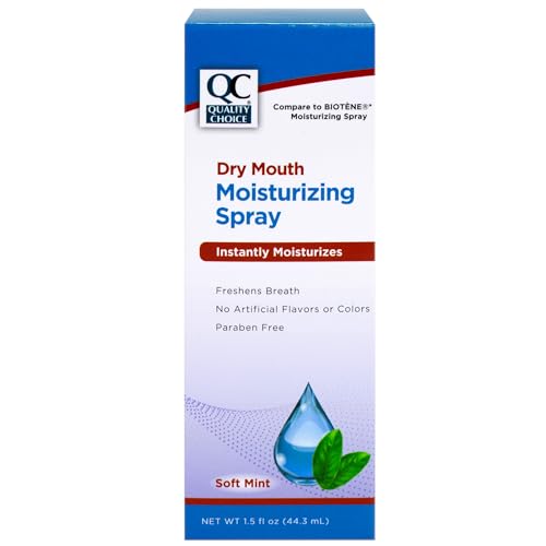 Quality Choice Moisturizing Dry Mouth Breath Spray, Soft Mint, 1.5 Ounce (Pack of 4)