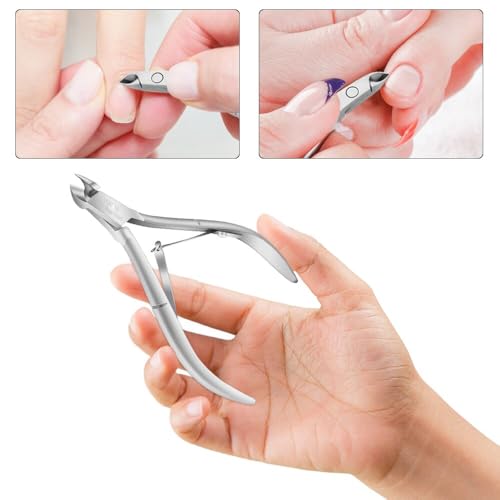 2 Pack Cuticle Nipper Cuticle Remover Cuticle Trimmer Stainless Steel Cuticle Cutter Clipper Nail Tools for Fingernails and Toenails