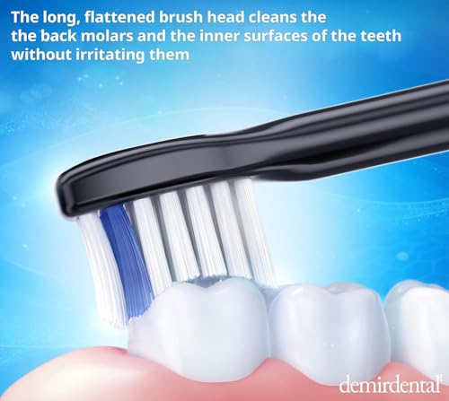 demirdental Mini Extra Soft Replacement Brush Heads Compatible with Philips Sonicare – Small Black Toothbrush Heads for Very Sensitive Teeth & Gums – Replaces HX6088eb – 8 Pack 8 Count (Pack of 1)