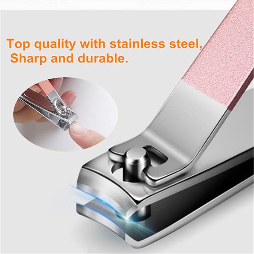 QURIPE 7pcs Manicure Set, Nail Clippers Kit, Stainless Steel Manicure Kit, Nail Clipping Tools Portable Travel Grooming Kit, The Best Gift with Luxurious Case(Rose Gold) Rose Gold