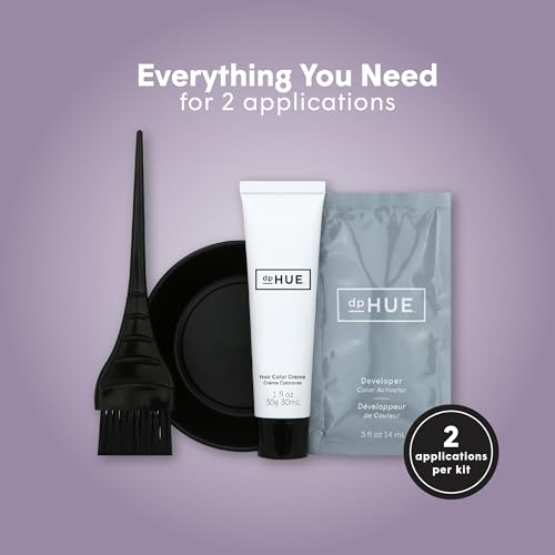 dpHUE Root Touch-Up Kit, Medium Brown - Permanent Hair Color for Gray Coverage - Includes Two Applications - Paraben, SLS & SLES Sulfate Free - Leaping Bunny Certified 1 Count (Pack of 1)