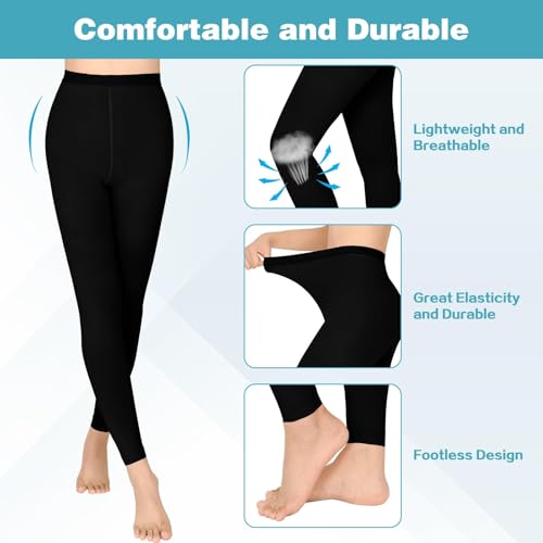 KTINNEAD 20-30mmHg Comfortable Medical Compression Pantyhose for Women Men Black1 L