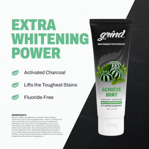 Grind Toothpaste 3-Pack, Nano-Hydroxyapatite Fluoride-Free Formula | Appropriate for Sensitive Teeth, Adult Oral Care | Bestsellers Bundle - Advance & Achieve Mint, Mint Chip