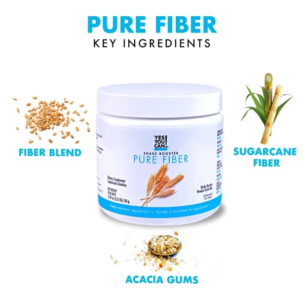 Yes You Can! Meal Replacement Shake, Pure Fiber, 20g Protein, 15 Servings | 20g protein, 4g fiber, 21 vitamins & minerals, 0g added sugar, all-in-one nutrition 30 Servings (1 Pack)