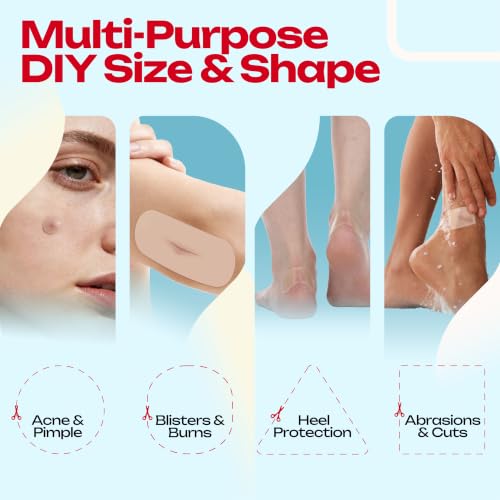 LIFARA Hydrocolloid Roll for Wound Care - Cut-to-Size, Hydrocolloid Patch Bandages with Self-Adhesive, Ultra Absorbent & Waterproof, First Aid Kit Essential (19.7mil/ 0.5mm Thickness, 2in*26ft) Clear 2in*26ft, 19.7mil/ 0.5mm Thickness