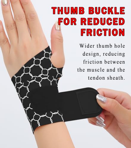 2pcs Soft Compression Wrist Brace for Right and Left Hands, Adjustable Wrist Support for Men & Women, Pain Relief for Carpal Tunnel Syndrome, Tendonitis, Arthritis, Sports, Workouts (Black) Black