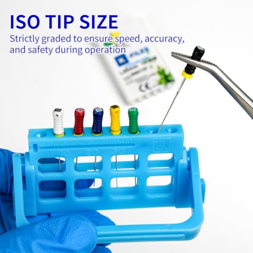 Annhua Endodontic Root Canal K Files 25MM Stainless Steel K-Files with Assorted Sizes, Sturdy Hand Use Dental Endodontic Endo K Files for Treatment, 15-40# | 6 Pcs MIX-15~40#