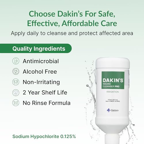 Dakin's Wound Cleanser Pro 0.125% Wound Cleanser, Irrigation 16oz 16 OZ Irrigation Cap