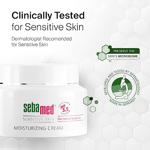 SEBAMED Moisturizing Face Cream for Sensitive Skin Antioxidant pH 5.5 Vitamin E Hypoallergenic 2.6 Fluid Ounces (75mL) Ultra Hydrating Dermatologist Recommended Moisturizer (Pack of 2) 2.55 Fl Oz (Pack of 2)