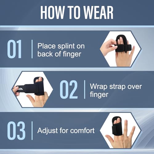 supregear Two Finger Splint Brace (2-Pack), Adjustable Buddy Tape Wrap for Broken and Sprained Middle, Index, Ring, Pinky, Double-Finger Design Sleeve for Injury Joint Support, Black Black (2 pcs)