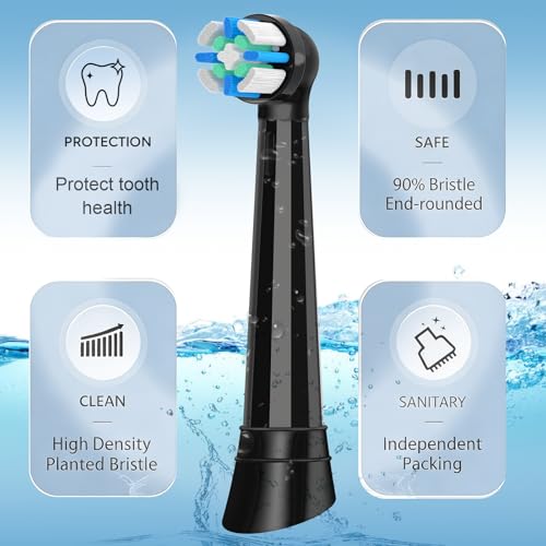 Replacement Heads Compatible with Oral B iO 3 4 5 6 7 8 9 10 Series Electric Toothbrush,8pack,Black
