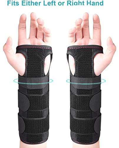 Carpal Tunnel Splint Brace, Adjustable Night Sleep Wrist Support Brace with Aluminum Bar, Hand Support Wrist Splint for Men Women Tendinitis Arthritis Joint Pain Relief, Fits Left and Right Hand
