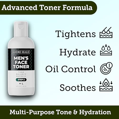 Face Toner for Men | Organic Witch Hazel, Hyaluronic Acid & Green Tea | Pore Minimizer, Hydration, Astringent, Face Tightener, Hydrating Toner, Oil Control, | Facial Toner & Men Skin Care