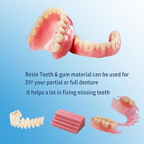 Denture Kit DIY Teeth Temporary Veneers Kit for Women and Men, Tooth Replacement Kit, Crafting Partial or Full Denture,Nature and Comfortable