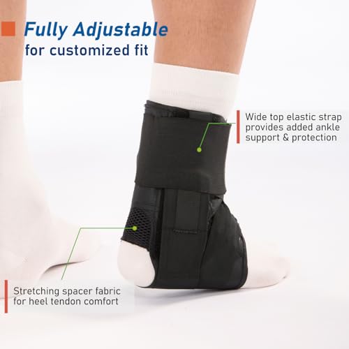 Comforband Lace-Up Ankle Brace for Sprained Ankle, Adjustable Stabilizer for Injury Recovery, Tendonitis, and Arthritis, Support for Basketball, Volleyball, Running, Soccer, Men and Women (Small) Small
