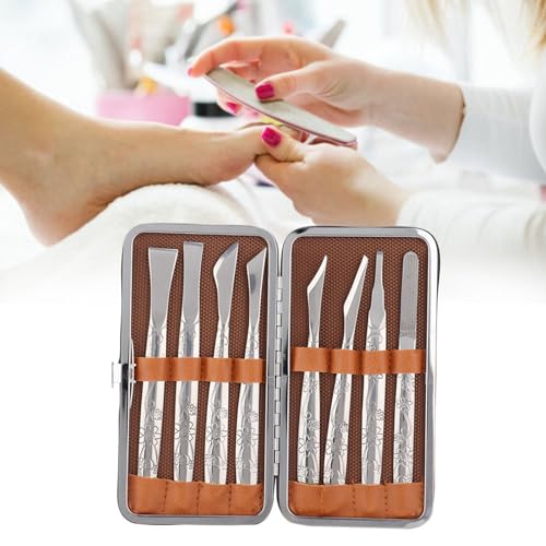 Pedicure Knife Set for Feet, 8Pcs Nail Knife for Ingrown Nails, Stainless Steel Podiatry Tools Professional with PU Leather Box, Callus Scraper Set for Care Feet Grooming