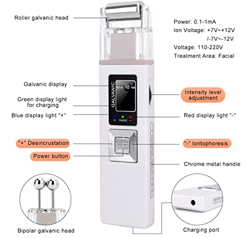 Portable Galvanic Microcurrent Skin Firming Machine, Anti-Aging Face Lift Massager Home Use Beauty Salon Device