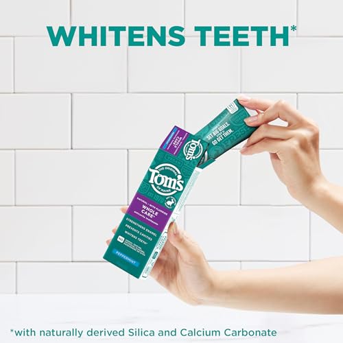 Tom's of Maine Whole Care Natural Fluoride Toothpaste Bundle with Peppermint and Cinnamon Clove, Three 4 oz. 3-Packs