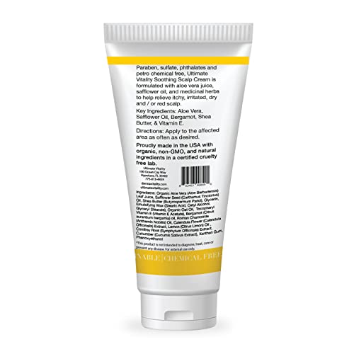 Dermavitality Soothing Moisturizing Scalp Cream Natural Organic Lotion for to moisturize and soothe scalp – 2 Ounces