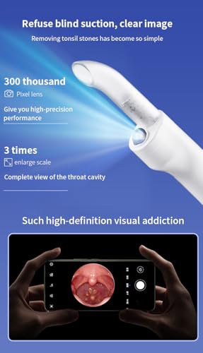 Doctor-Inspired Smart Oral Camera‌ ‌Gentle Tonsil Care Tool‌ with ‌HD Throat Viewer‌ ‌3D Professional Cleaning‌ Modes ‌Rechargeable Oral Device‌ for ‌Fresh Breath and Confidence