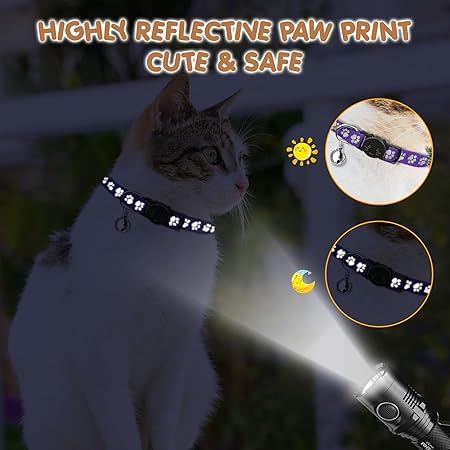 Cat Collar with Bell 2-Pack. Also use as Dog Collars for Small Dogs. Best Used as a Small Dog Collar. Color (Purple) Purple - BeesActive Australia