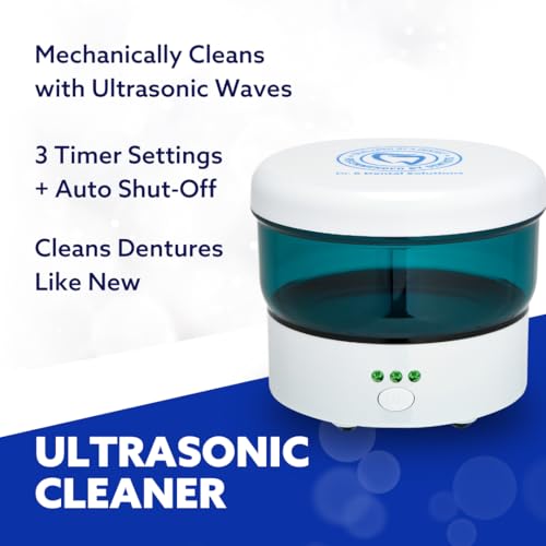 Dr. B Dental Solutions Ultrasonic Cleaner – Efficient Dental Cleaner with High-Frequency Waves for Removing Debris and Stains from Dentures, Night Guards, Retainers, and Aligners 1 Count (Pack of 1)