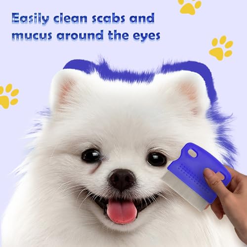 Flea Comb for Cats Dogs, 6 Pack Pet Lice Comb Set Pet Grooming Pets for Small, Medium & Large Pets (Blue) Blue